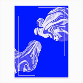 Abstract Painting blue and white Canvas Print