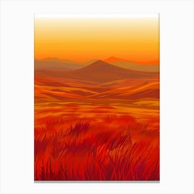 Landscape At Sunset 2 Canvas Print