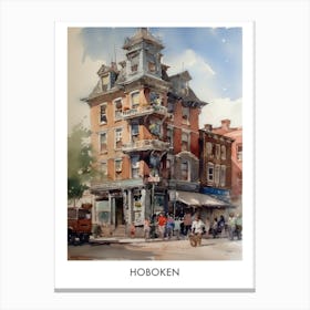 Hoboken Watercolor 1travel Poster Canvas Print