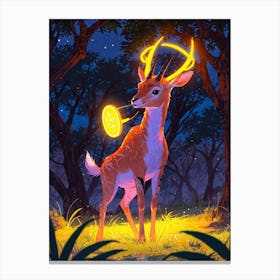 Deer In The Forest 3 Canvas Print