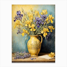 Irises In A Vase Canvas Print