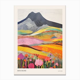Ben More Scotland 2 Colourful Mountain Illustration Poster Canvas Print
