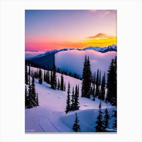 Whistler Blackcomb, Canada 1 Sunrise Skiing Poster Canvas Print