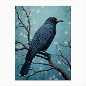Ohara Koson Inspired Bird Painting Raven 4 Canvas Print
