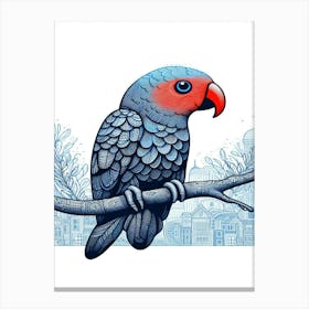 Reef Parrot On A Branch Canvas Print