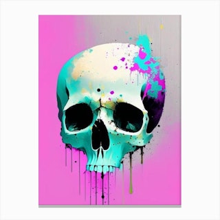 Skull With Splatter 2 Effects 2 Paul Klee Canvas Print