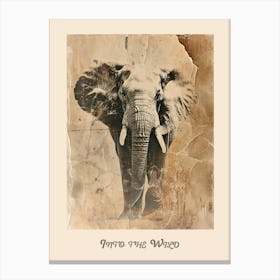 Elephant Vintage Into The Wild Poster 3 Canvas Print