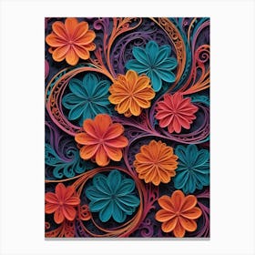 Quilling Flowers Canvas Print