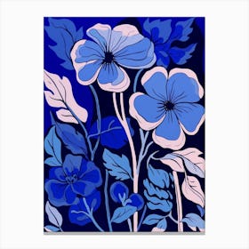 Blue Flower Illustration Petunia 3 Canvas Print