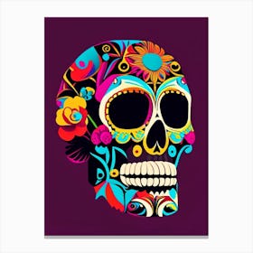 Skull With Pop Art 2 Influences Mexican Canvas Print