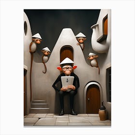 Monkey In A House Canvas Print