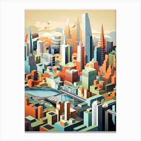 New York City View   Geometric Vector Illustration 2 Canvas Print