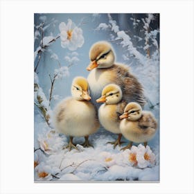 Snowy Winter Duckling 4 Canvas Print