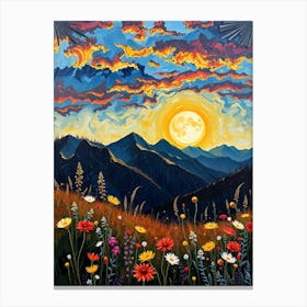 Sunset In The Mountains 36 Canvas Print