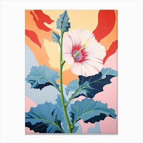 Hollyhock 4 Hilma Af Klint Inspired Pastel Flower Painting Canvas Print