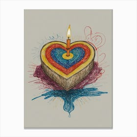 Heart Shaped Candle Canvas Print