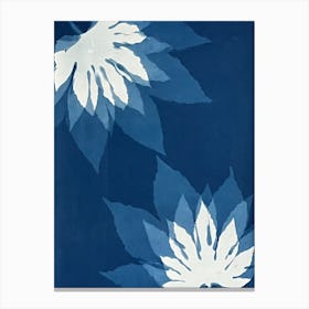 Blue cyanotype leaf print 2 Canvas Print