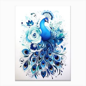 Blue Peacock Canvas Print