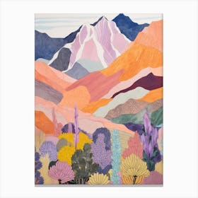 Mount Hayes United States Colourful Mountain Illustration Canvas Print