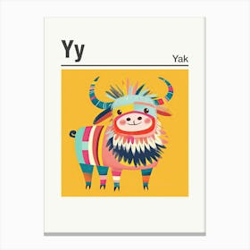 Animals Alphabet Yak 2 Canvas Print