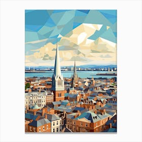 Dublin, Ireland, Geometric Illustration 2 Canvas Print