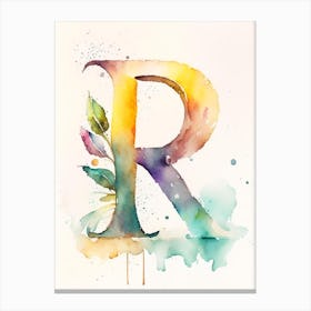 R, Letter, Alphabet Storybook Watercolour IIII Canvas Print