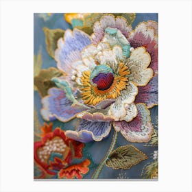 Embroidered Flowers 36 Canvas Print