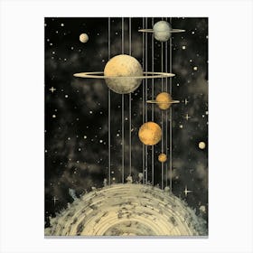 Solar System Etching  Canvas Print
