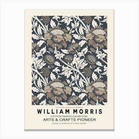 William Morris Beige Floral Poster 1 Canvas Print