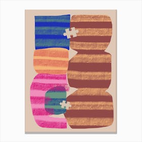 Abstract Stripe Minimal Collage 14 Canvas Print