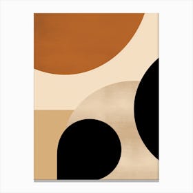 Celestial Serenity; Beige Mid Century Orbits Canvas Print