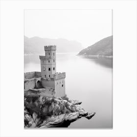 Portovenere, Italy, Black And White Photography 3 Canvas Print