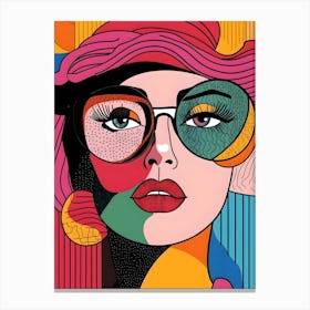 Woman With Glasses Canvas Print