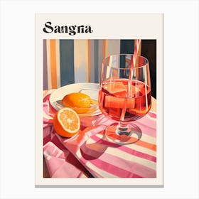 Sangria 3 Retro Cocktail Poster Canvas Print