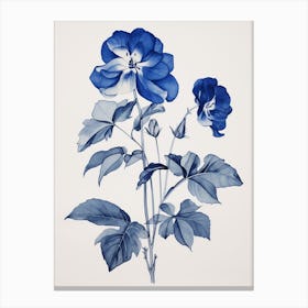 Blue Botanical Impatiens 2 Canvas Print