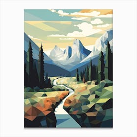 Yosemite Valley View   Geometric Vector Illustration 2 Canvas Print