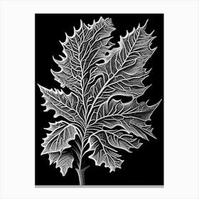 Oak Leaf Linocut 3 Canvas Print