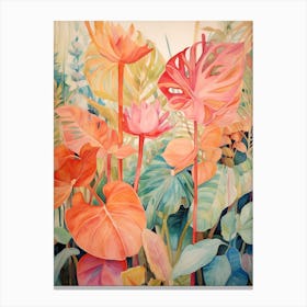 Tropical Plant Painting Philodendron 3 Canvas Print