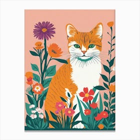 Cat In The Garden Canvas Print