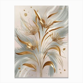 Gold Flowers Canvas Print