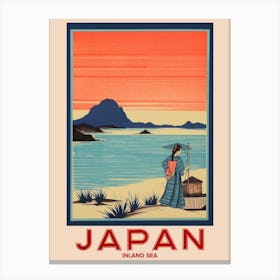 Inland Sea, Visit Japan Vintage Travel Art 4 Canvas Print