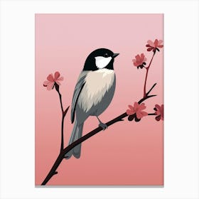 Minimalist Carolina Chickadee 2 Illustration Canvas Print