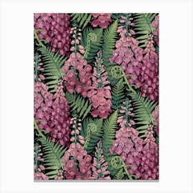 Ferns And Foxgloves Canvas Print