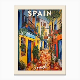 Seville Spain 5 Fauvist Painting Travel Poster Canvas Print