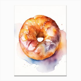 Apple Fritter Donut Cute Neon 3 Canvas Print