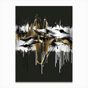 Gold And Black Abstract Painting 40 Canvas Print