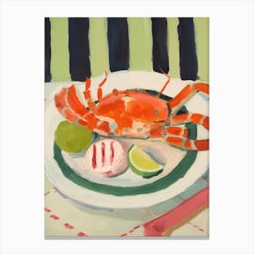 King Crab 2 Italian Still Life Painting Canvas Print