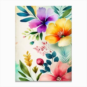 Watercolor Flowers 4 Canvas Print