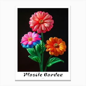 Bright Inflatable Flowers Poster Zinnia 1 Canvas Print
