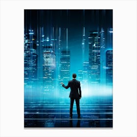 Cyber Intelligence Technology At The Forefront Enhancing Business Operations Abstract Digital Netw (3) Canvas Print